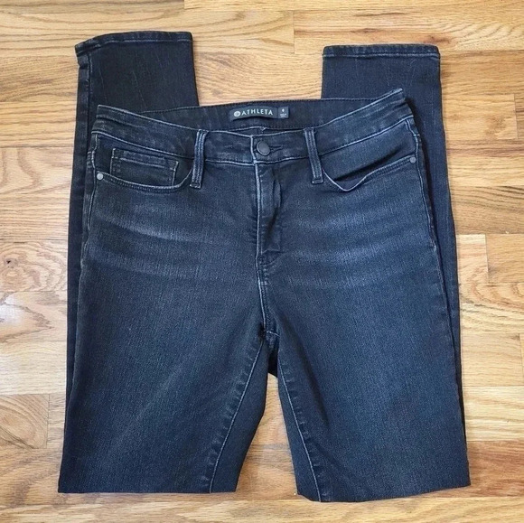 Athleta Sculptex Skinny Carbon Cotton Blend Slimming Sculpting Mid Rise Jeans(6) - Picture 2 of 13
